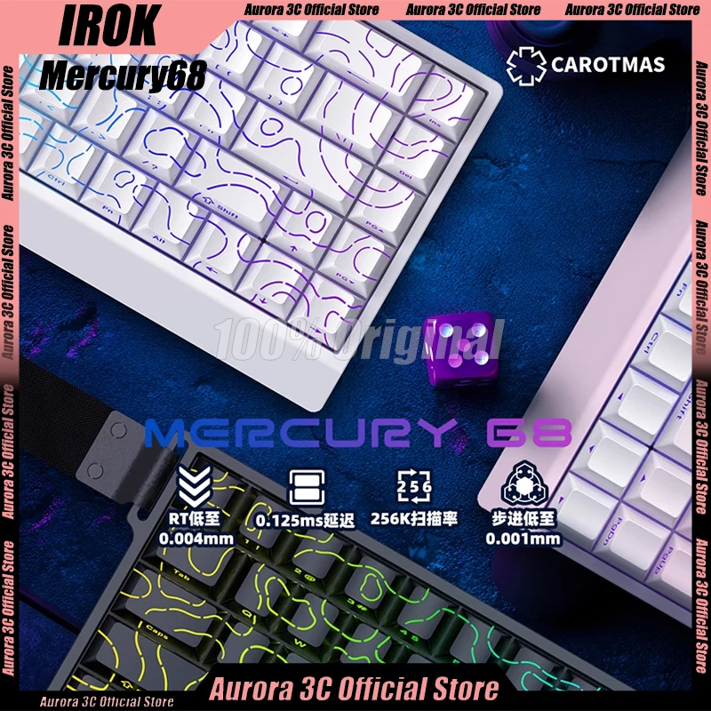 

IROK Carotmas Mercury68 клавиатура с магнитным переключателем, проводная, 8000 Гц, RT0,004 мм, механическая клавиатура, игровая клавиатура с низкой задержкой, подарок для геймера