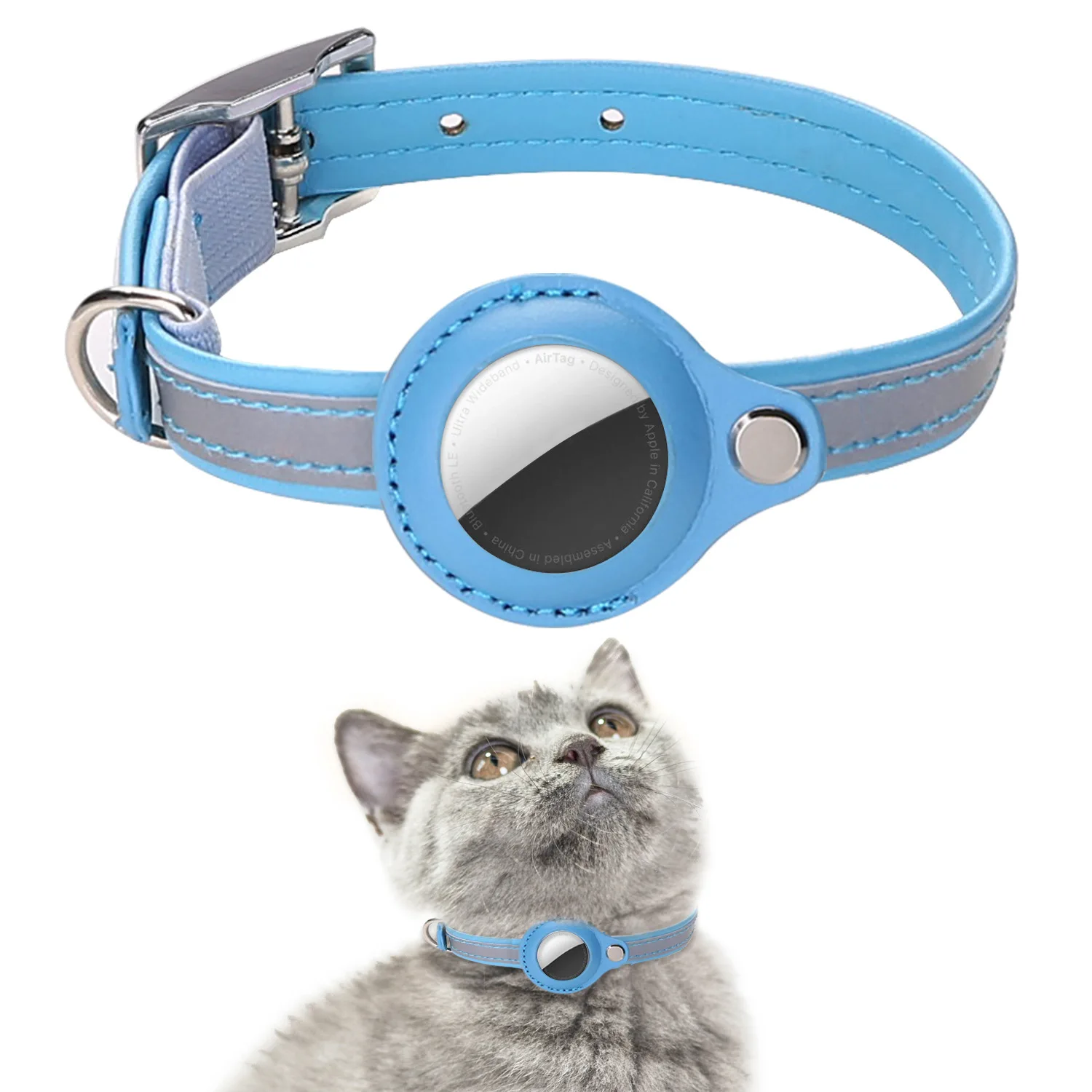 

Pet cat positioning neck ring Anti-lost reflective tracking collar Suitable for pet collars