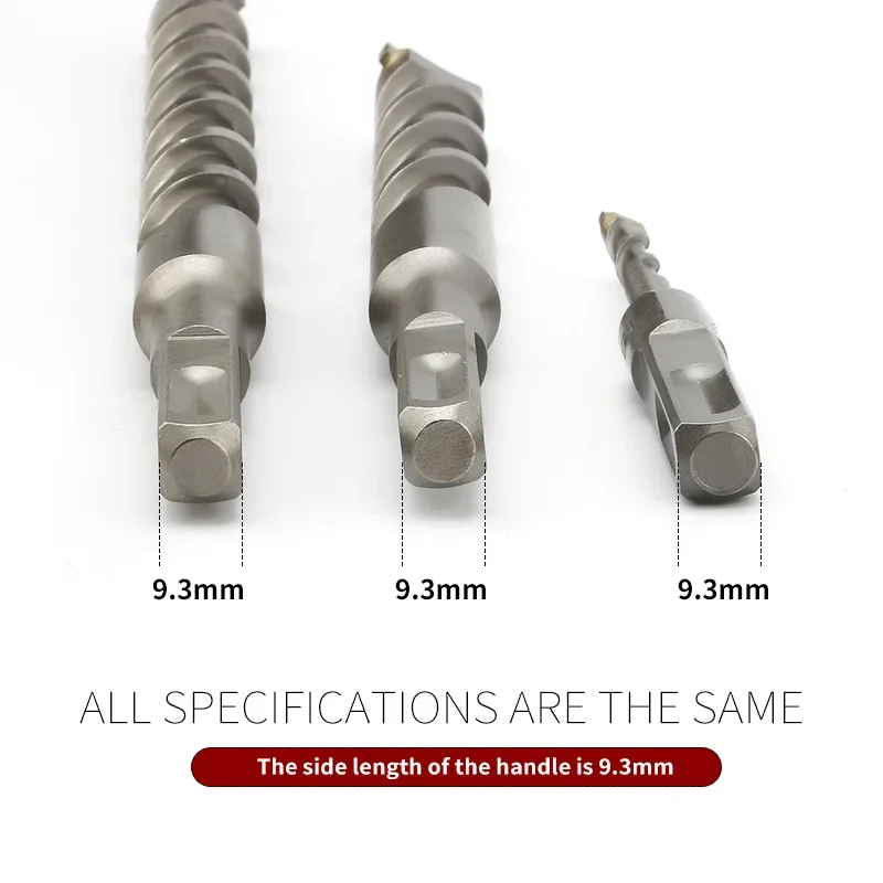 Broca de martelo elétrico para parede de cimento, impacto concreto, alça quadrada, 110mm, 150mm, 200mm, 280mm, 350mm, 5.5mm, 6.5mm, 8.5mm Comprimento, 1PC