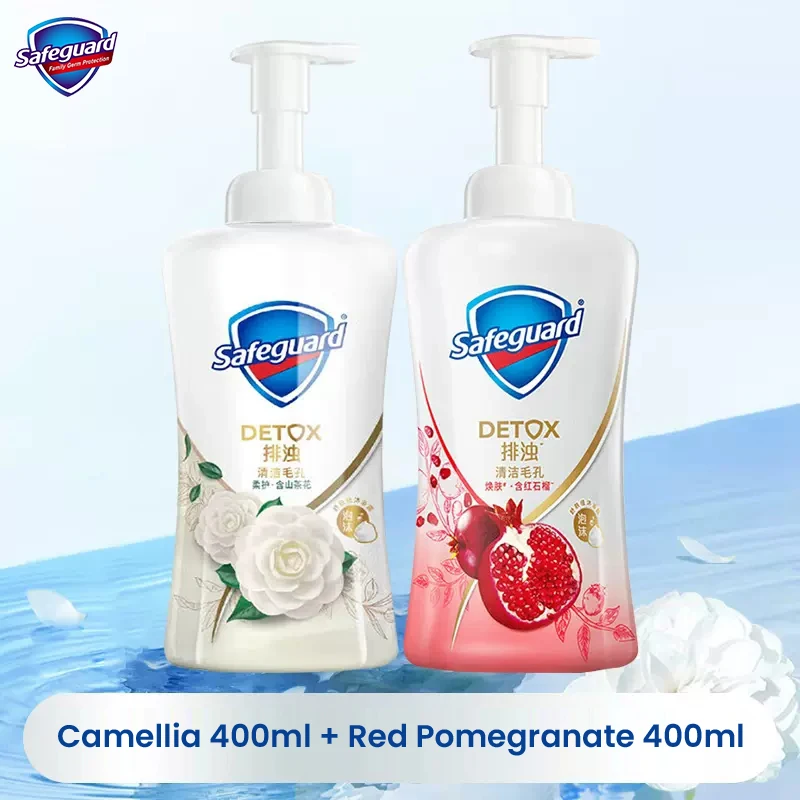 

Safeguard Detox Body Wash Shower Gel Red pemogranate fragrance rich and fine foam Deep Clean Skin Camellia+pemogranate 800ml