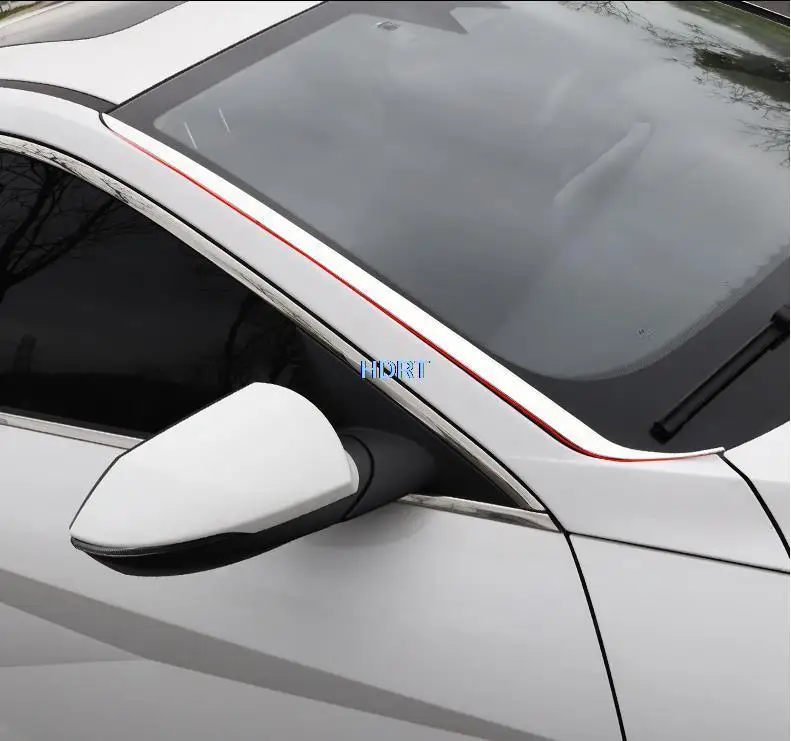 

Car Styling Front Windshield Trims Front Windows Side Edge Strip Cover Exterior For Hyundai Elantra 2021 2022 Glass moulding