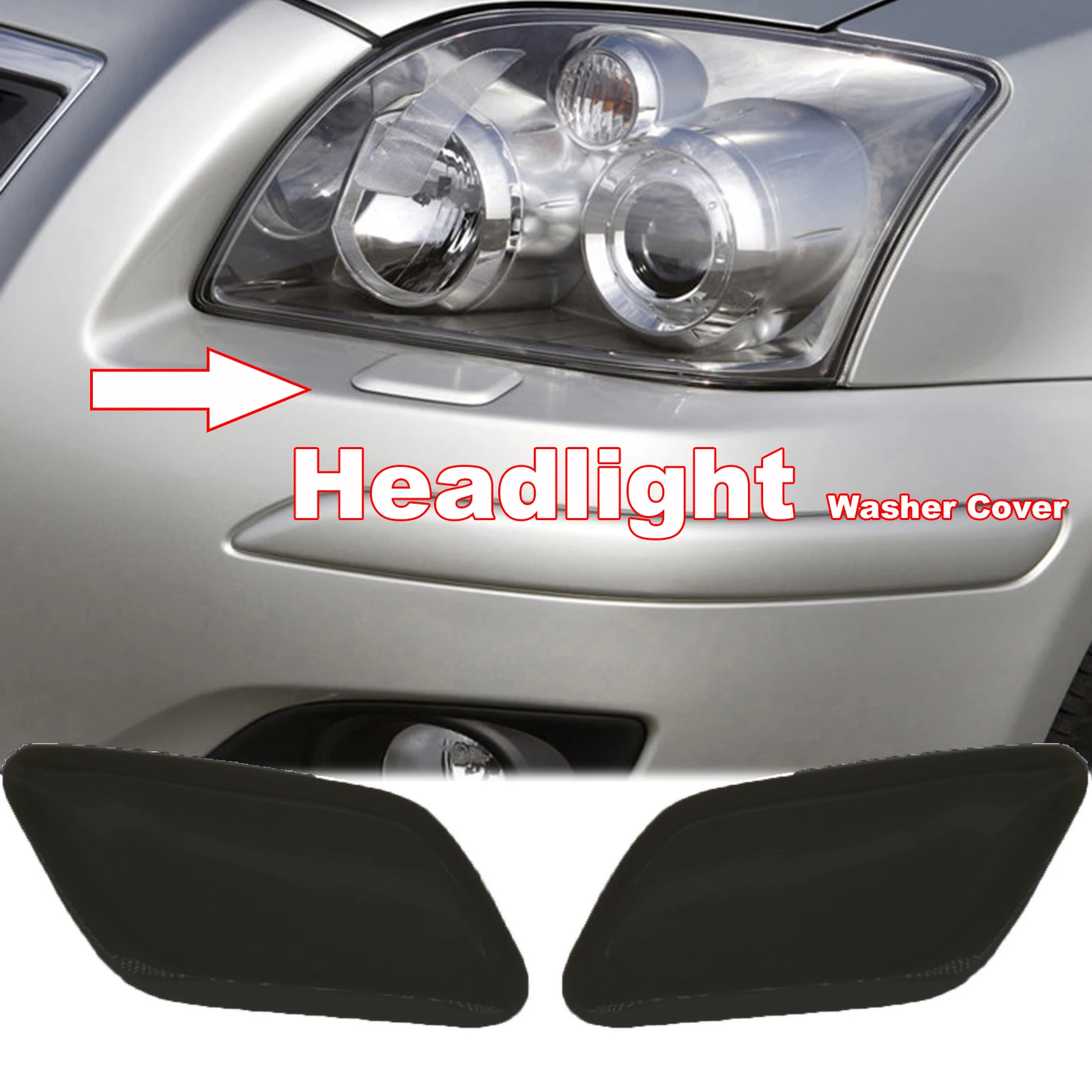 

Front Left or Right Bumper Headlight Washer Spray Nozzle Cover Gray Plastic 85045-09901 85044-09901 For Toyota Avensis T25 T250