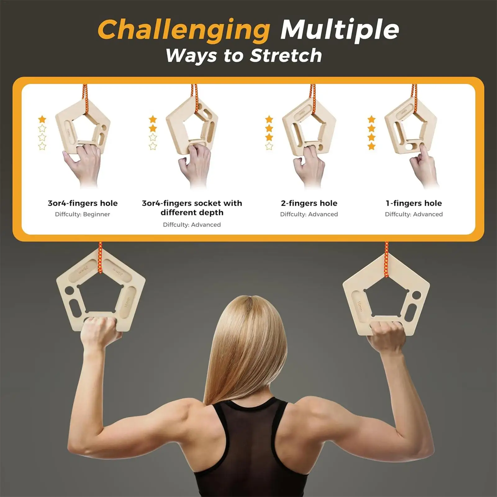 1 قطعة تسلق الصخور إصبع المقوي مجلس سحب ما يصل مجلس Hangboard المدرب المحمولة قبضة الساعد تقوية ممارسة أداة