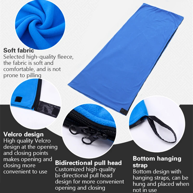 180cm*75cm Fleece Sleeping Bag Outdoor Portable Adult Down Sleeping Bag Liner, Indoor Lunch Break Warm Ultra-Light Blanket