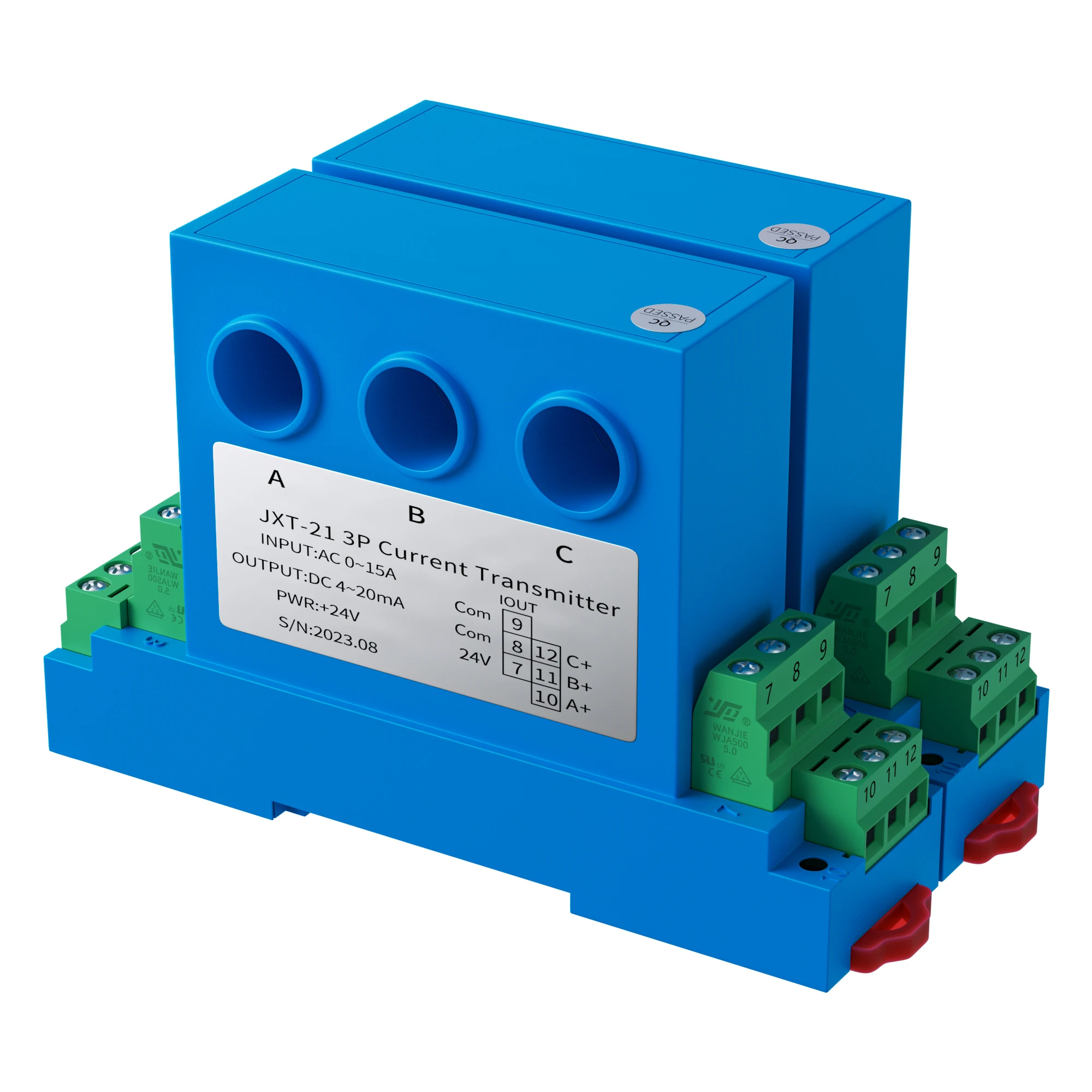 3 Phase AC Current Transducer 0-1A 0-5A 0-10A 0-25A 0-50A Current Transmitter 4-20mA 0-10V 0-5V Hall Current Sensor Transmitter