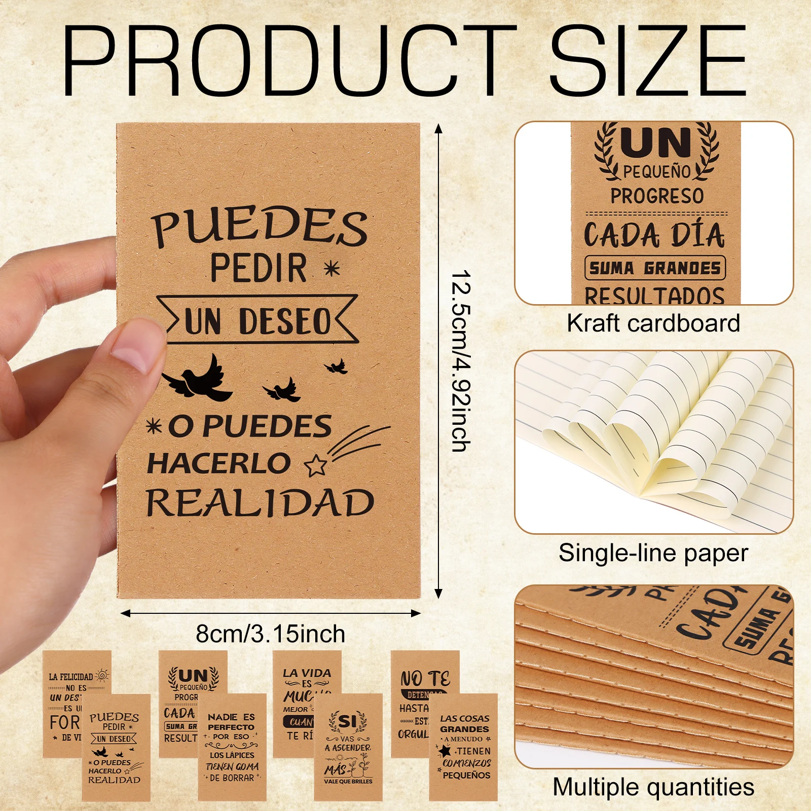 

Ioffersuper 48Pc Spanish Christian Inspirational Notepad with Bible Verse Pen Motivational Mini Notebooks En Español Bible Verse