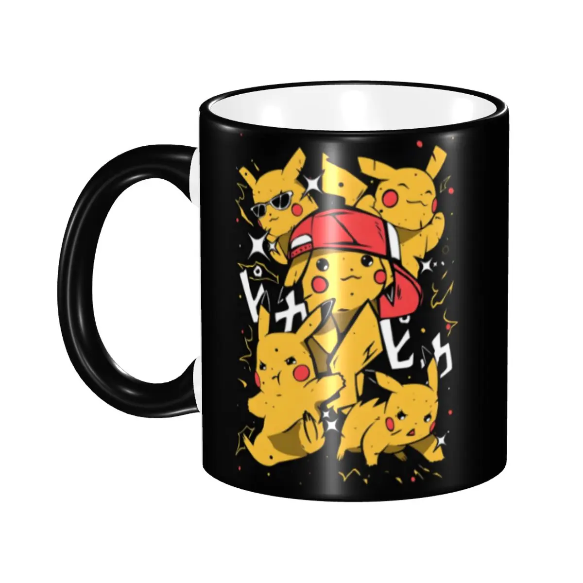 Mug à café personnalisé P-Pikachus Thunderbolt, DIY, Kawaii, dessin animé mignon, imprimé, en céramique, tasse à thé ou à lait
