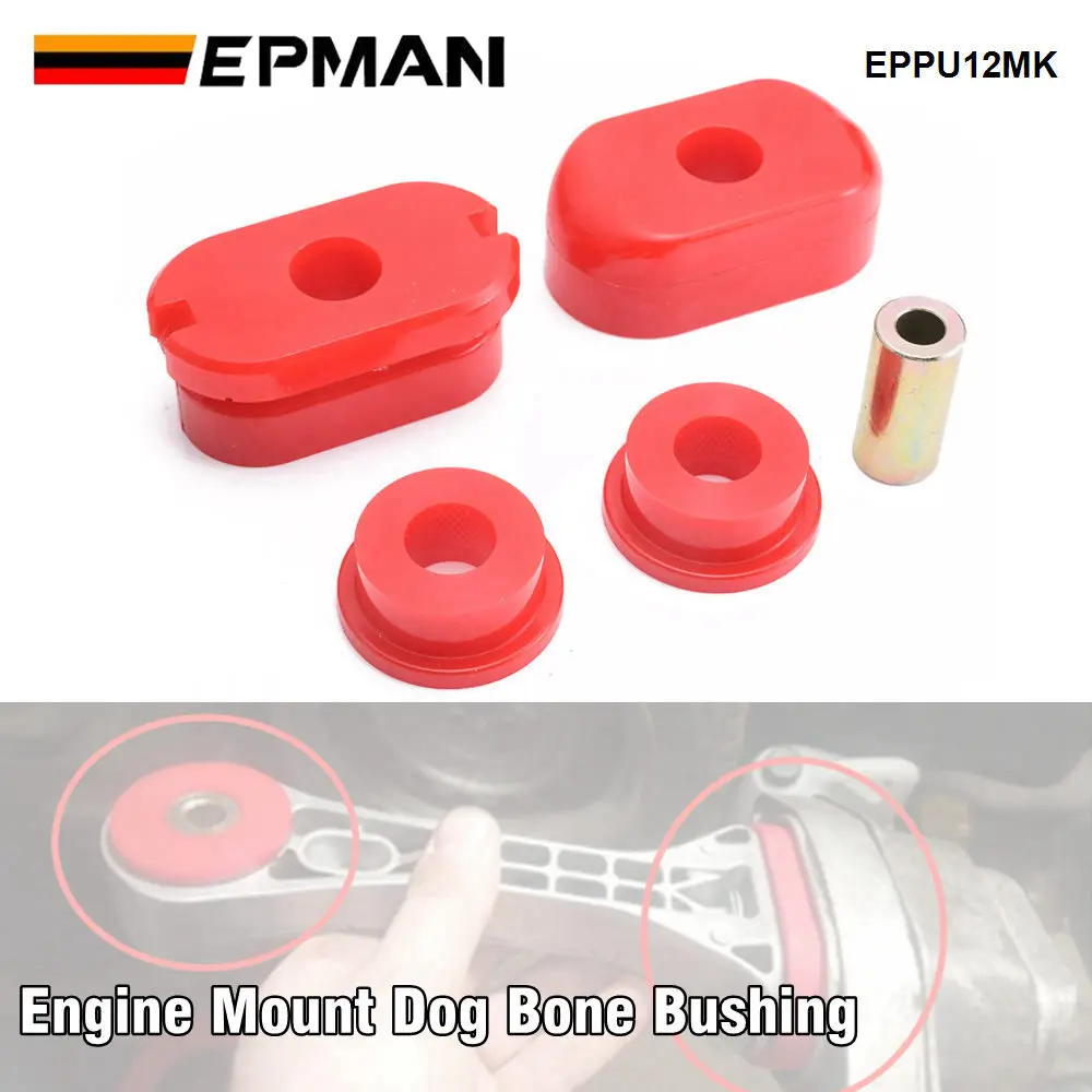 EPMAN Polyurethane Front Engine Mount Dog Bone Bushing Fit for VW Golf Jetta MK4 For Audi A3 A4 86-13 Engine Motor EPPU12MK