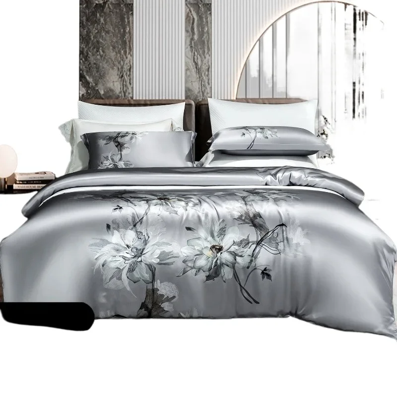 40 mmi silk four-piece set 100% mulberry silk slippery naked sleeping sheets mattress luxury silk bedding