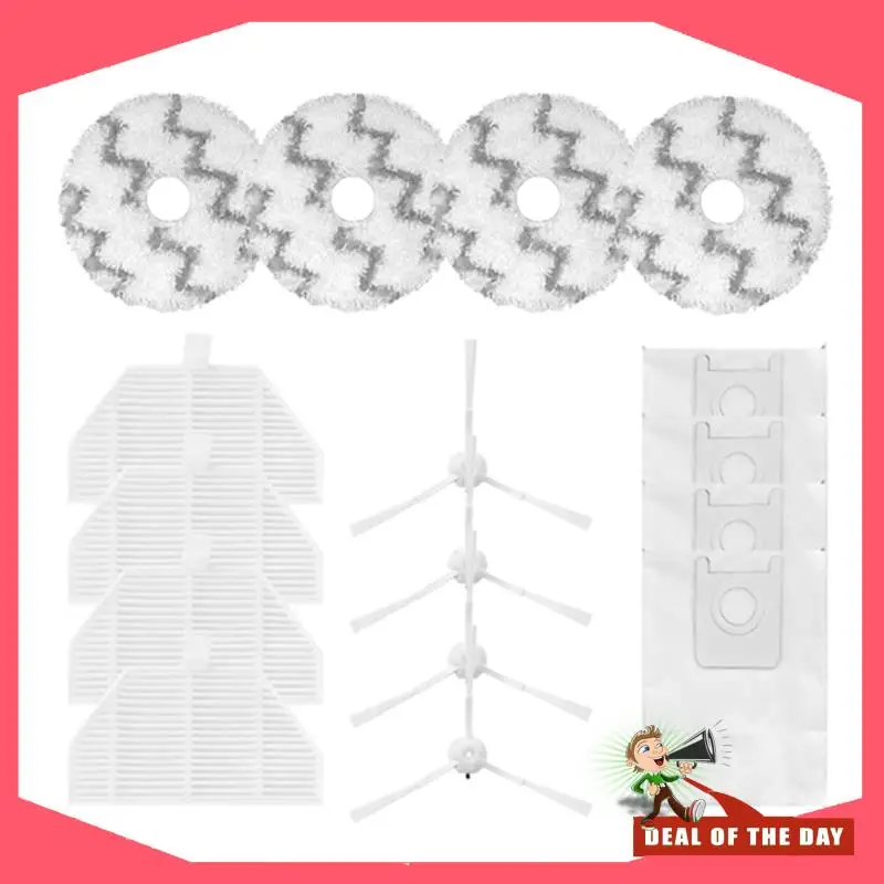 Consegna in 24 ore Spazzola laterale Filtro Mop Sacchetto per la polvere in tessuto per Xiaomi Roidmi Eva SDJ06RM Aspirapolvere Pezzi di ricambio Accessori