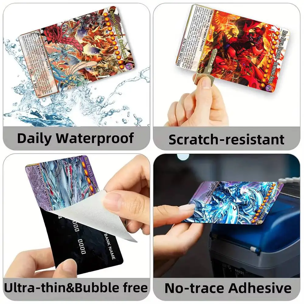 Y-Yu-Gi-Oh Victory Dragon Credit Card HD Stickers Game Card Decal Small Chip Waterproof Sticker Gift