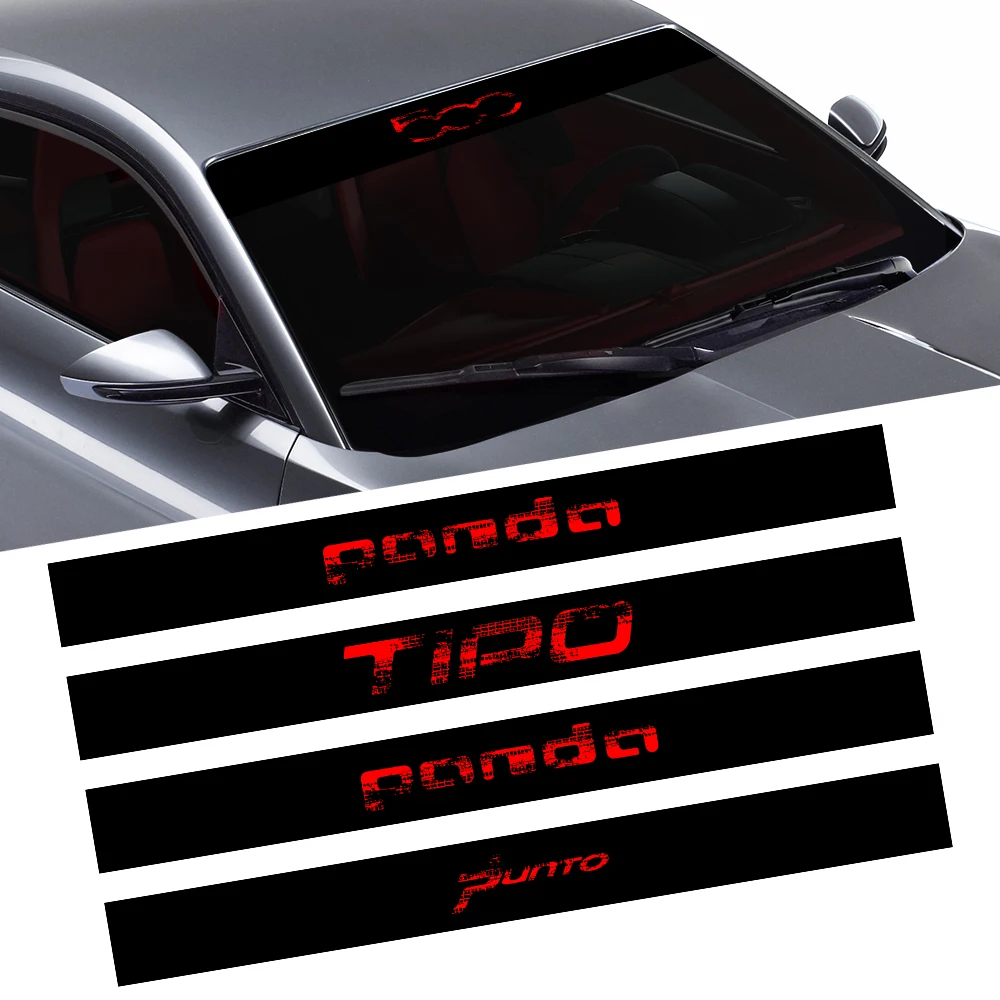 Car Windshield Sticker For Fiat 500 Icon Panda 169 141 2 Punto Evo Tipo Egea SW Abarth 595 Auto Graphics Wheel Imprint Decal