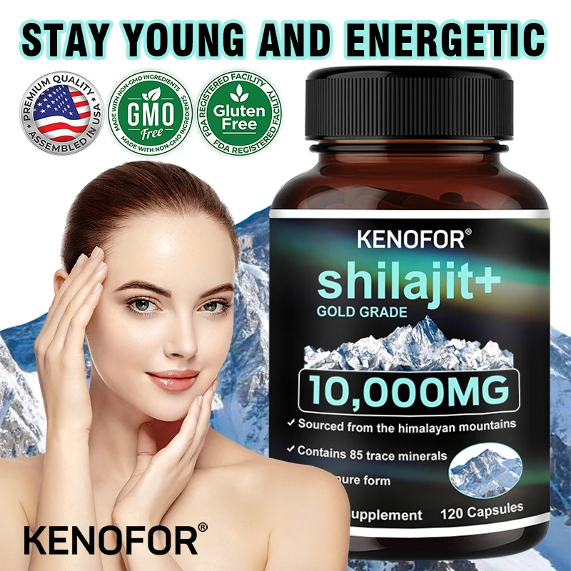 Pure Shilajit Capsules with Fulvic Acid and Trace Minerals for Metabolism, Skin, Heart, Energy & Immune Support for Men & Women