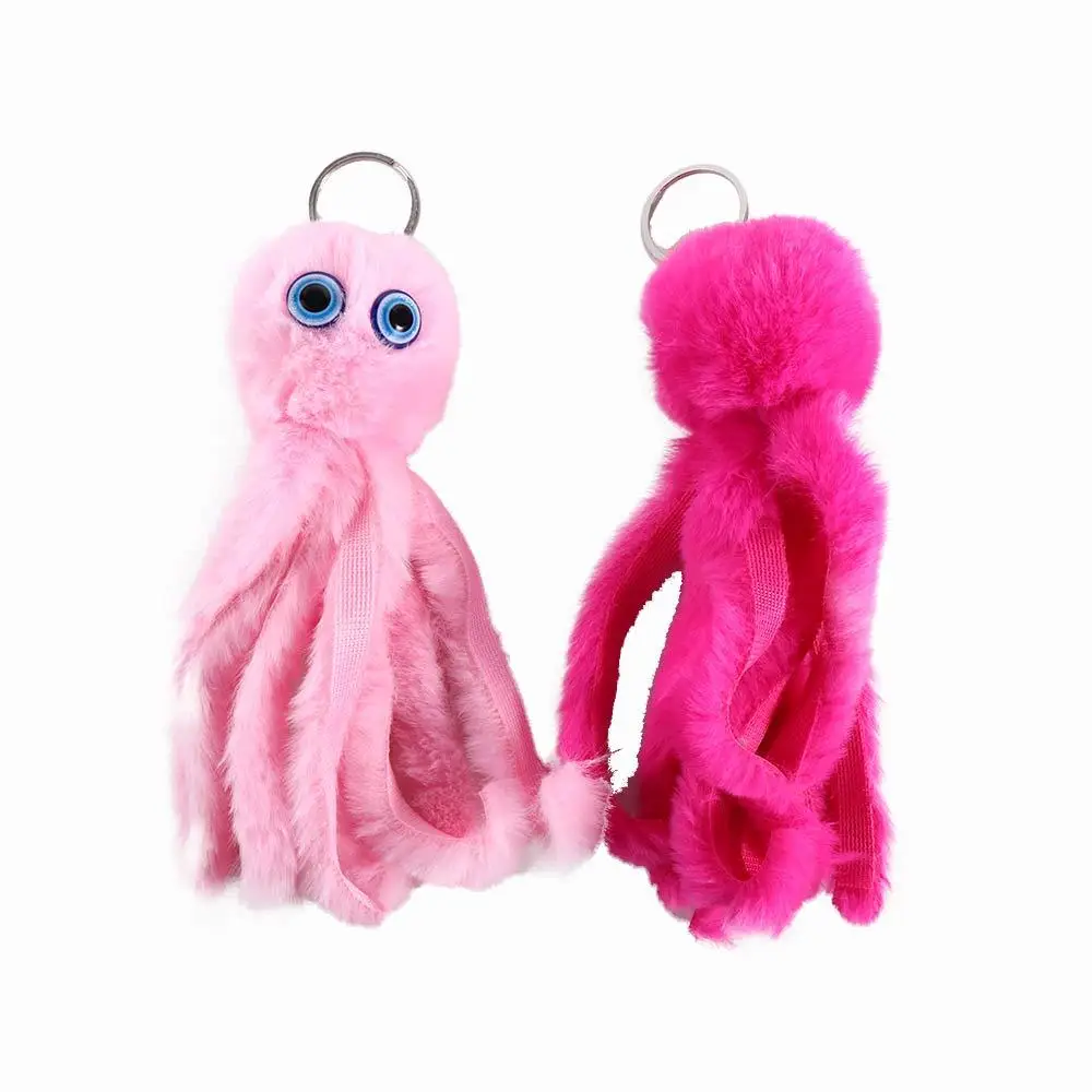 Porte-clés animaux marins en peluche, pendentif de sac, poulpe