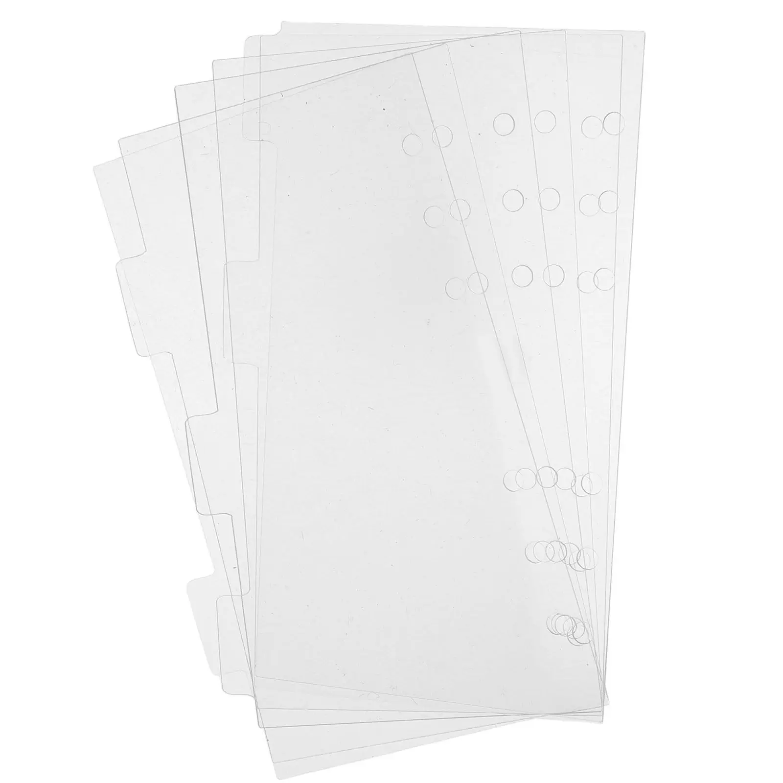 A6 Acrylic Planner Dividers 6 Pack Clear Index Tabs for 6 Ring Binder Notebook Diary Budget Organizer