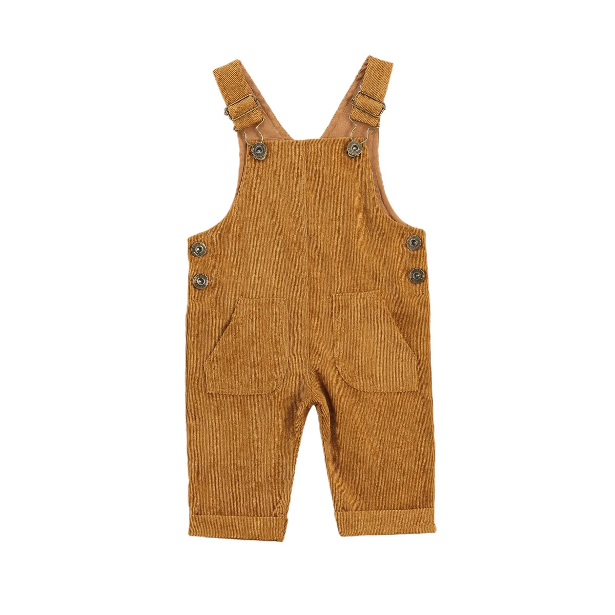 Pantalon à bretelles avec boutons pour bébé garçon, coupe adt, solide, document fjwith poches, tenue réglable pour tout-petit