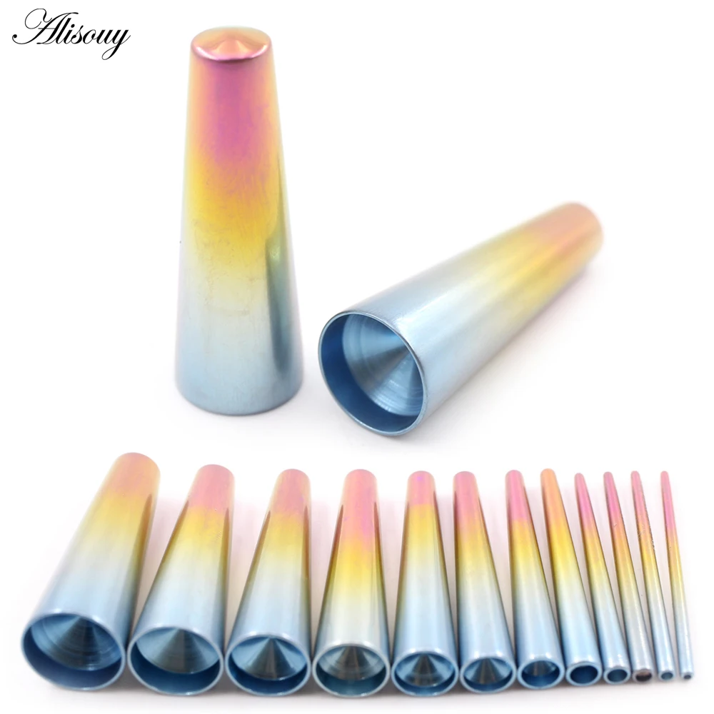 1 Piece Titanium Gradient Purple Concave Taper Insertion Pins Taper Gauge Expander Piercing Tool Professional Body Jewelry