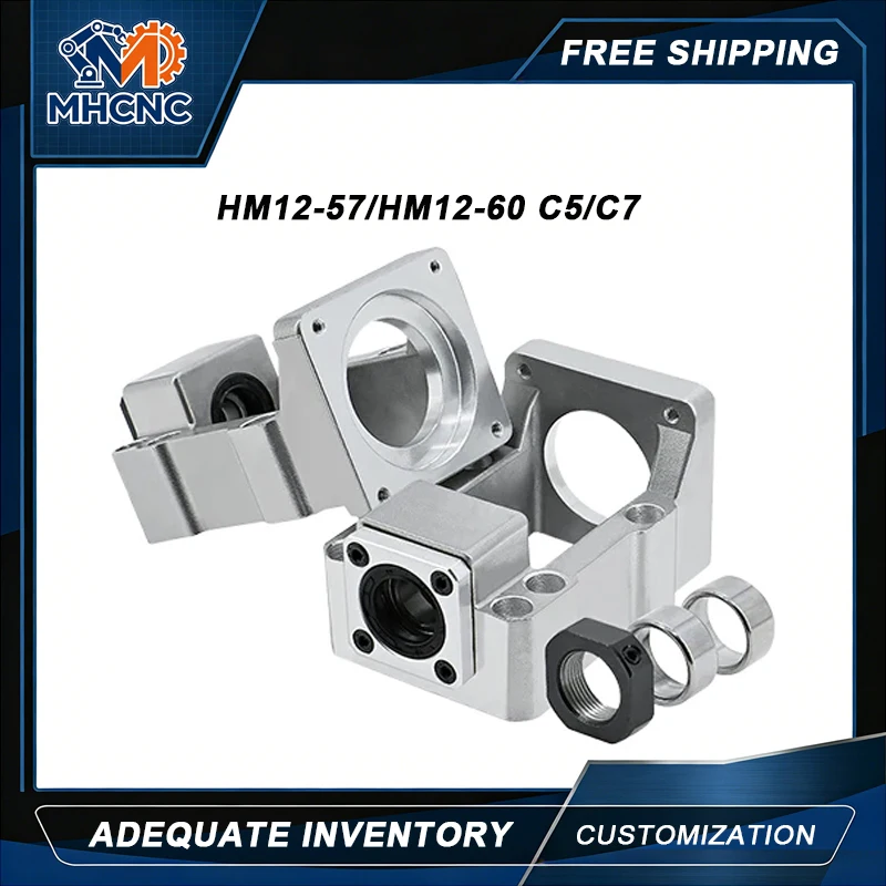 MHCNC HM12-57/60 HM15-57/60 Integrated Motor Bracket Aluminum For NEMA23 NEMA24 Stepping Servo Motor SFU1604 SFU1605 SFU1610