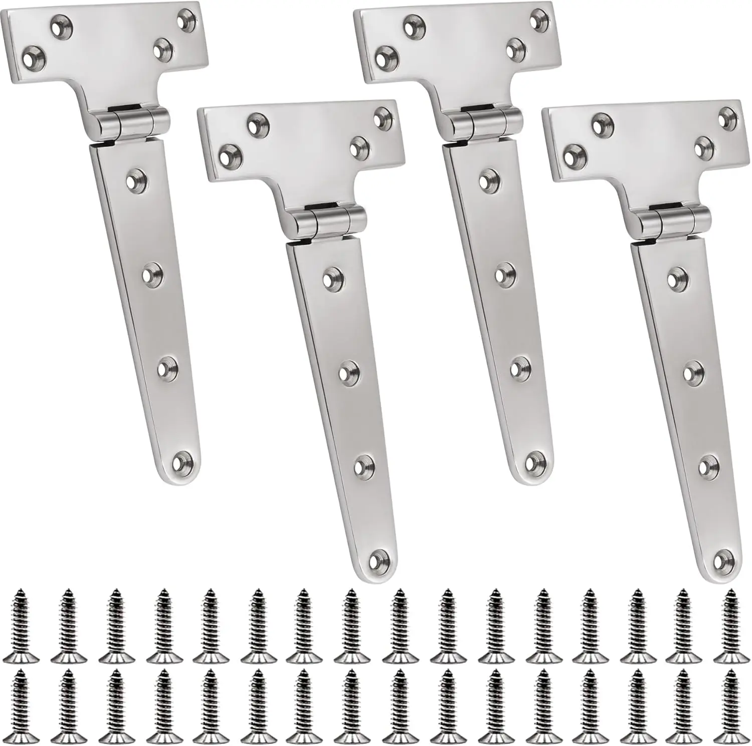 

316 Stainless Steel T Hinges 8x4 inch Heavy Duty Marine Boat Hatch Hinge 4 Pack with Screws
