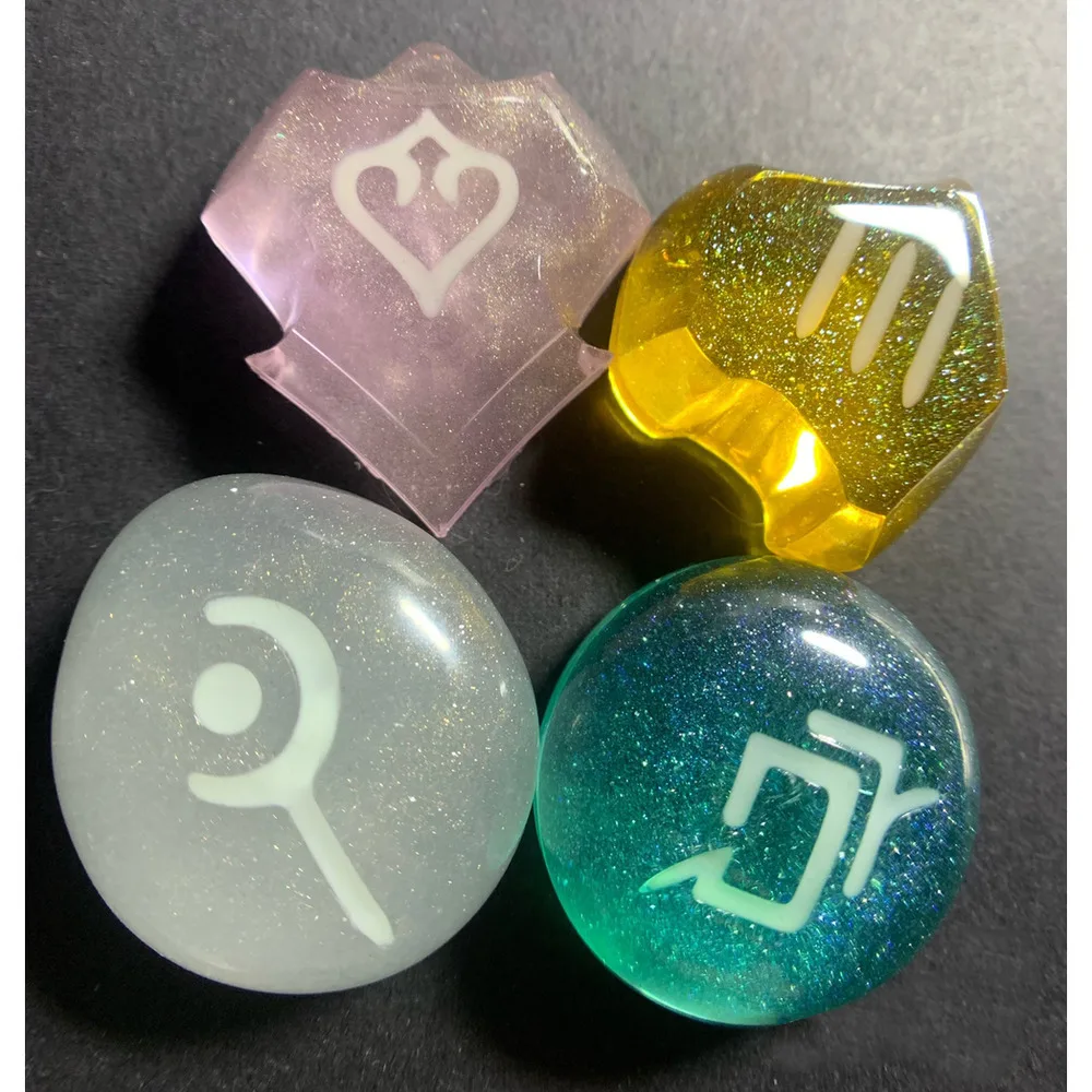 

Glitter Version Anime Final Sy XIV FF14 Sage Reaper Dark Knight Dancer Red White Mage Crystals Keychain Style