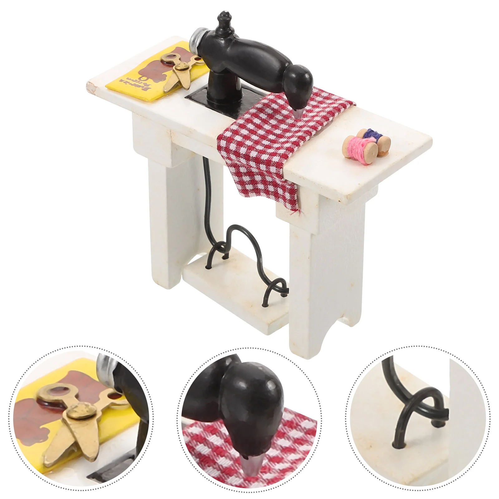 Sewing Machine Model Small House Machines Mini Dollhouse Miniatures Vintage Accessories Decoration