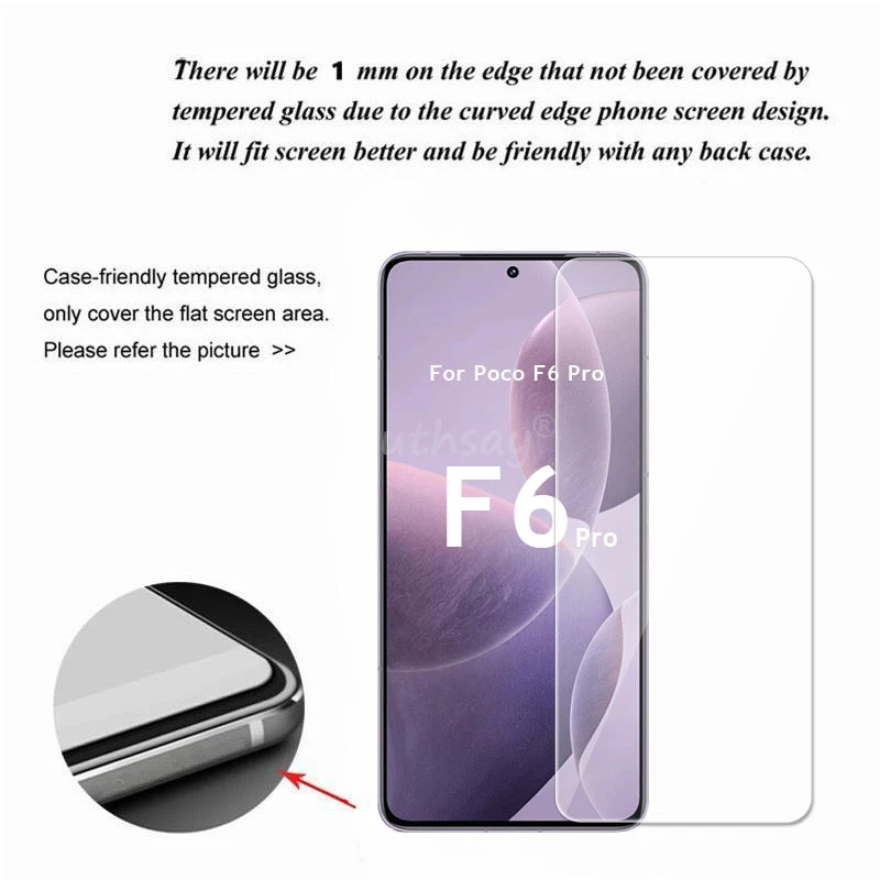 For Xiaomi Poco F6 Pro Glass Poco F6 Pro Tempered Glass Phone Screen Protector Flim 9D Camera Flim Poco F6 Pro Glass Tempered