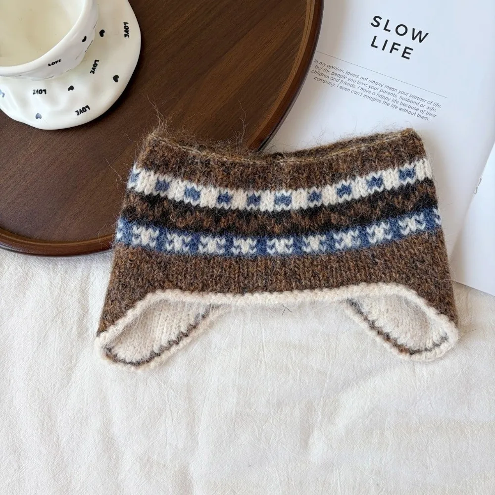 New Warm Knitted Ear Cover Heart-shaped Thickened Ear Muffs Windproof Snowflake Ear Warmer Outdoor