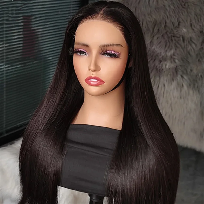 Preplucked Black  Body Wave 180% Glueless 28 inch 5x5 Silk Base Jewish Human Hair Wig With Baby Hair HD Lace European Hair