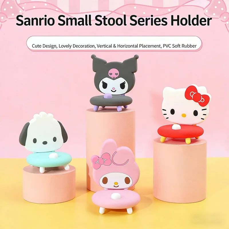 Cute My Melody Desktop Phone Holder Small Stool Design Cartoon Phone Stand Kawaii Desk Decoration Ornament Stable Support