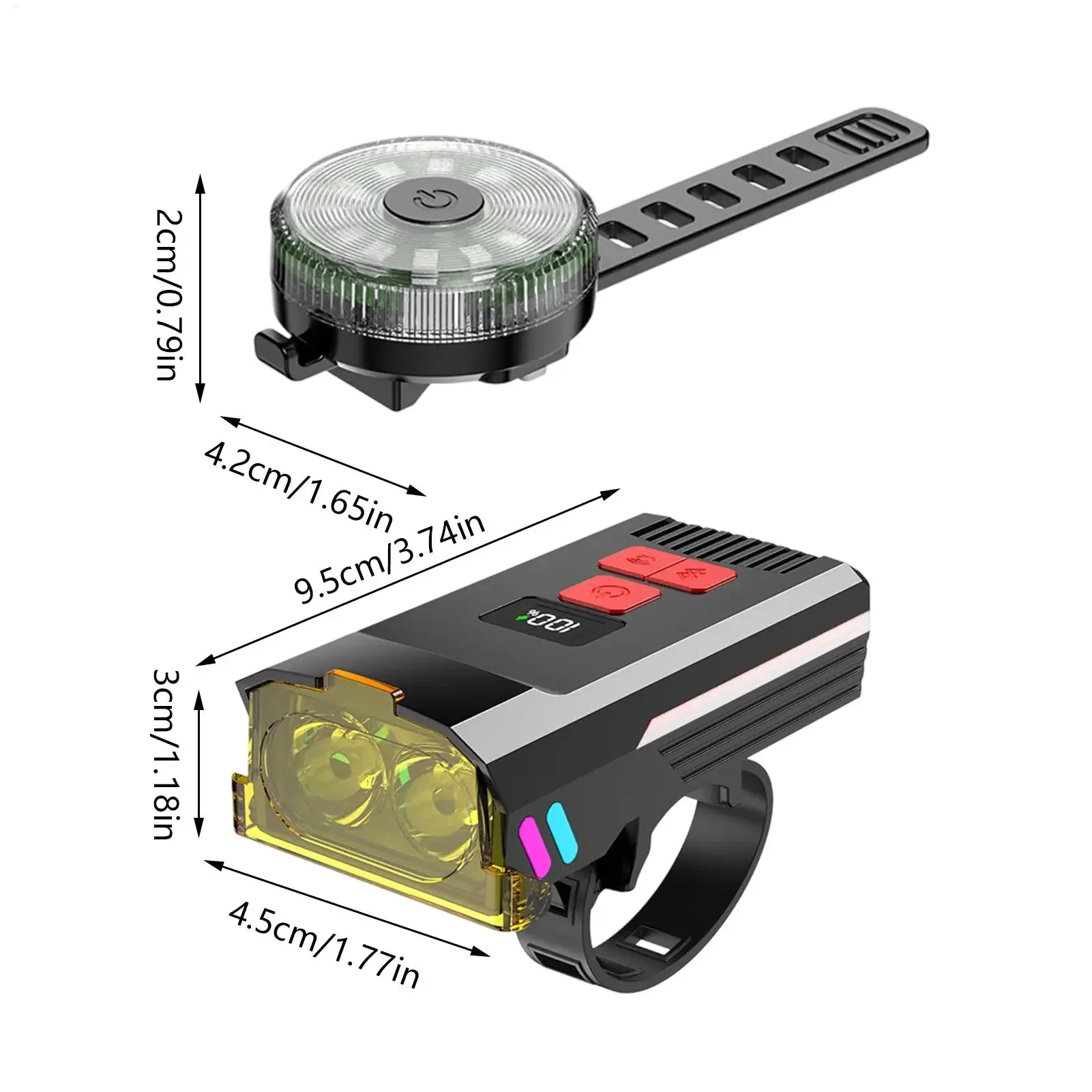 Cycle Lights For Night Riding Super Bright Waterproof Safety Front Rear Mountain Bike Light For Adult Men Women Scooter E-Bike