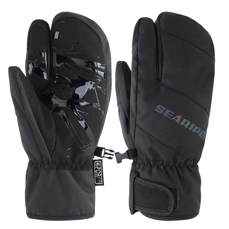 

2025 Winter Solid Women Warm Skiing Gloves Windproof Waterproof Outdoor Men Ski Glove Sports Polyester Snow Adult Skiing Glove