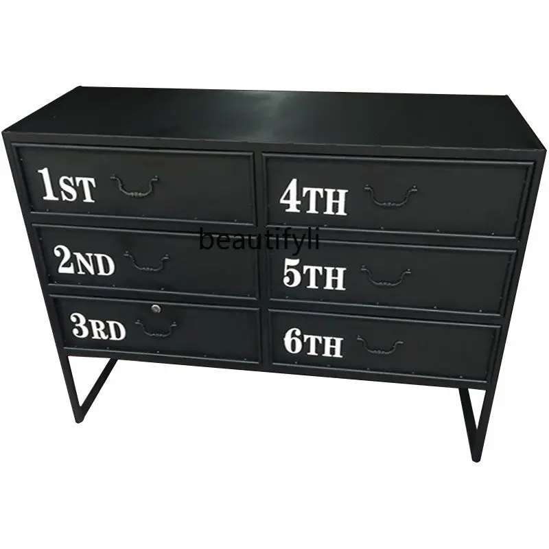 

American-style old wrought iron lockers, storage cabinets creative living room, bedroom, chest of drawers furniture