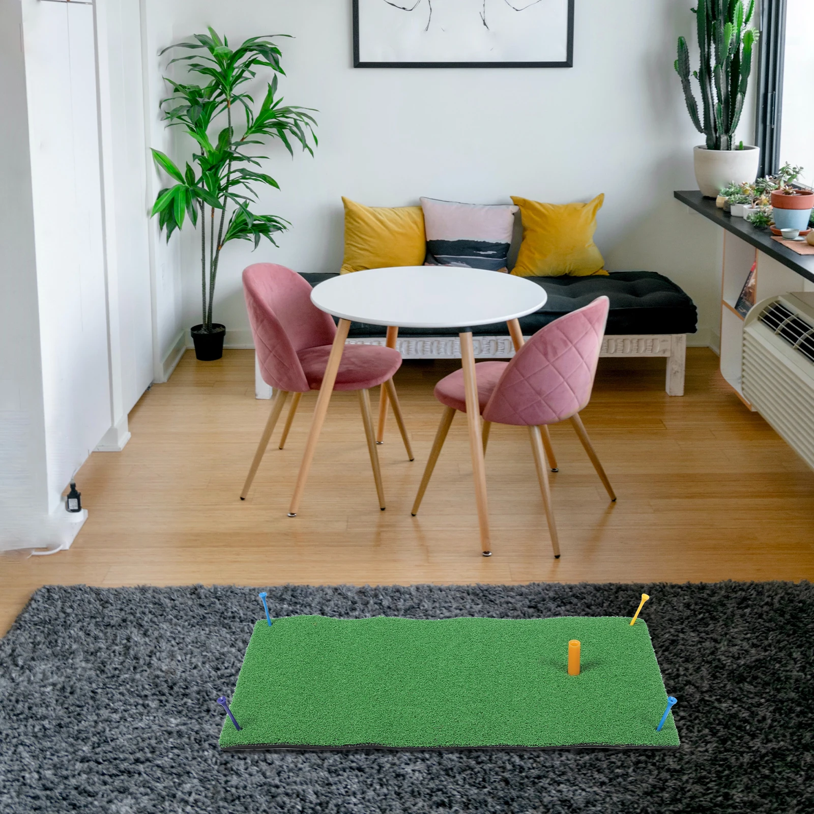 

Golf Practice Mat 30x60cm Portable Artificial Turf Mats for Indoor Training Reusable Safe Durable Beginner