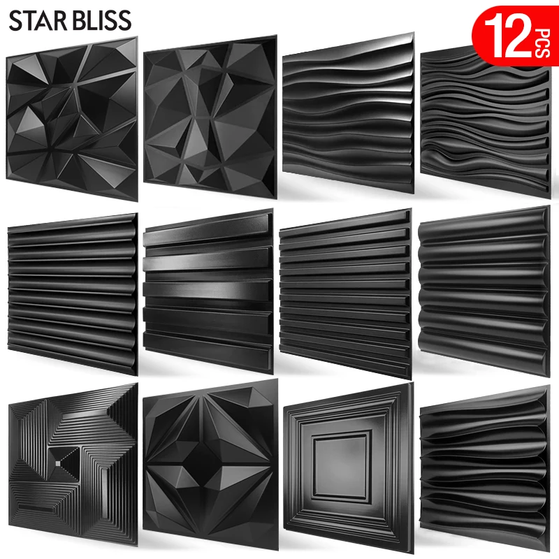 

12pcs 30cm house wall renovation Stone 3D wall panel non-self-adhesive 3D wall sticker art tile wallpaper room bathroom ceiling