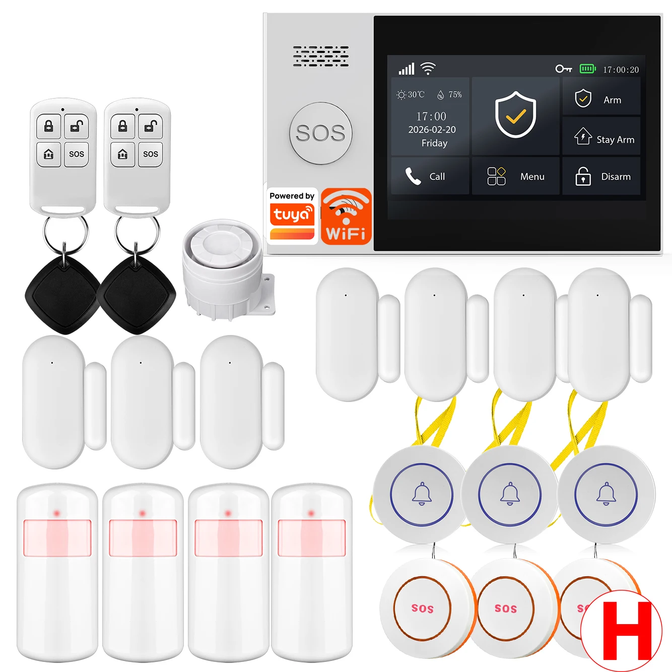 

2G Home anti-theft alarm system, security alarm kit with PIR motion sensor, wireless, WiFi, GSM, PG-107, Tuya