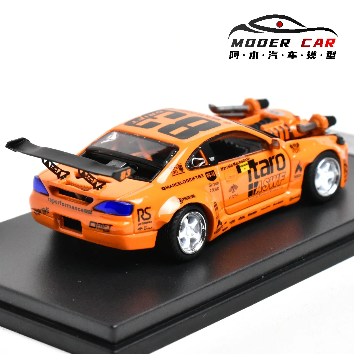 YS Model 1:64 Silvia S15 Marcelo Drift V8 Diecast Model Car