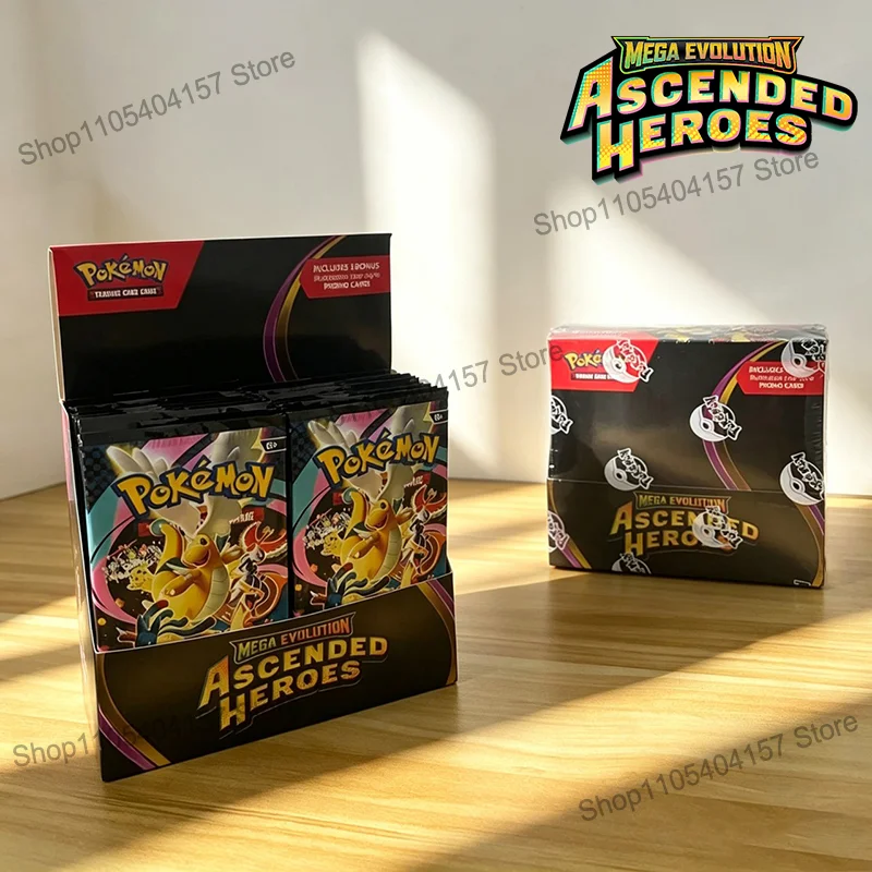 Cartes Pokemon Mega Evolution Ascended Heroes, paquets de boosters, 360 pièces, cartes de combat anglaises, collection de cartes à collectionner, jouets, cadeau