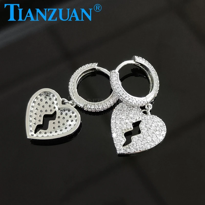 Boucles d'oreilles Moissanite pour femmes, coeur unique exquis, boucles d'oreilles pluie, cadeaux personnalisés, mode