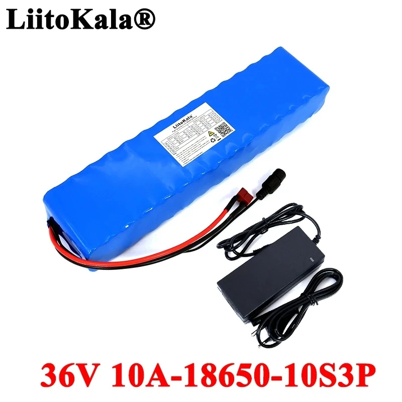 

LiitoKala 600Watt 36V 10Ah 10S3P Lithium Ion Battery Pack 20A BMS For Xiaomi Mijia M365 Pro Ebike Bicycle Scoot XT60 T Plug