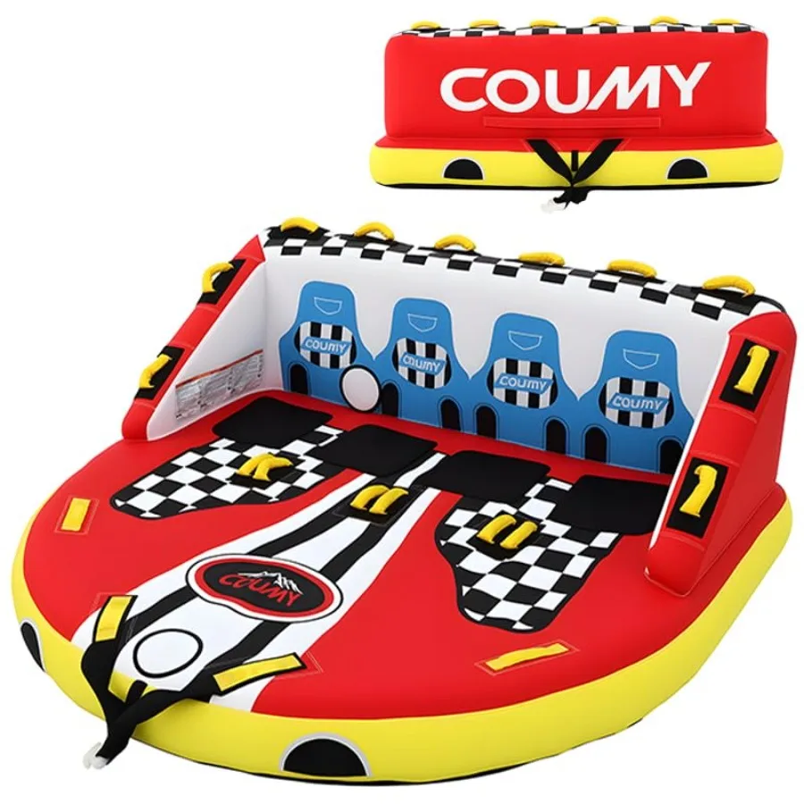 

Надувные буксируемые тюбинги для лодок с прочным толстым нейлоновым чехлом синего цвета для летних водных развлечений на 1-4 человек