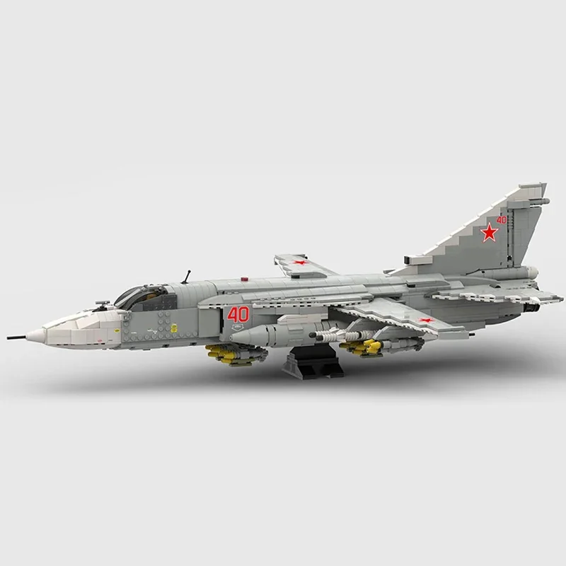 Moc Briques de Construction Militaire Sukhoi Su-24 Échelle 1:34 Technologie De html décennie s Modulaires Cadeaux Jouets Pour Enfants DIY Ensembles Assemblage