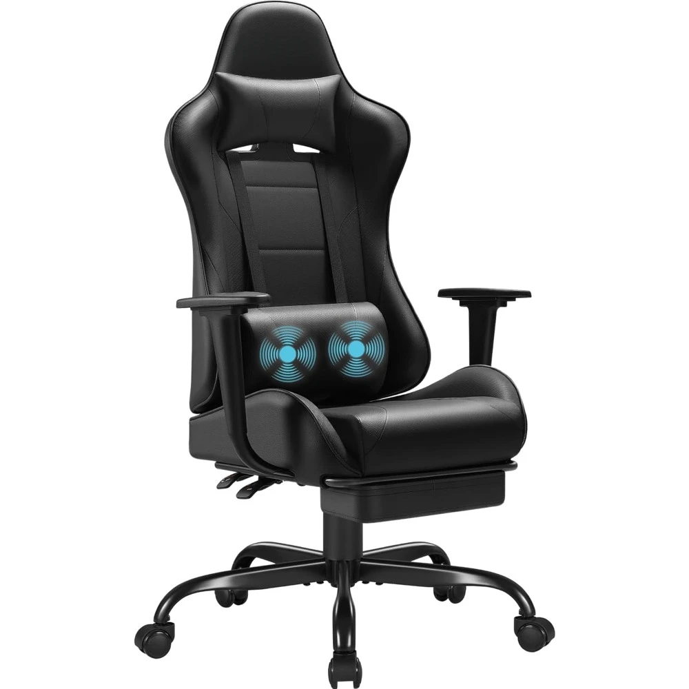 Gaming Chair Ergonomic Desk Chair with Footrest Racing Executive Swivel Chair, Massage Computer Office Chair