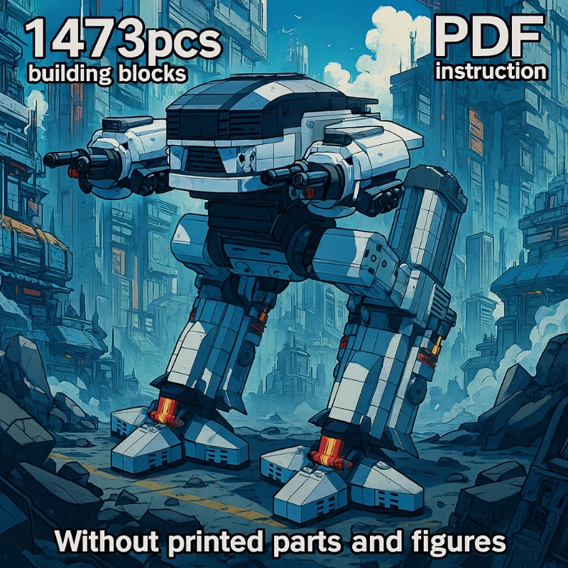 

Строительный блок MOC, подарочный коллекционный масштаб, модель робота, миссия, робот, механическая военная научная полицейская серия