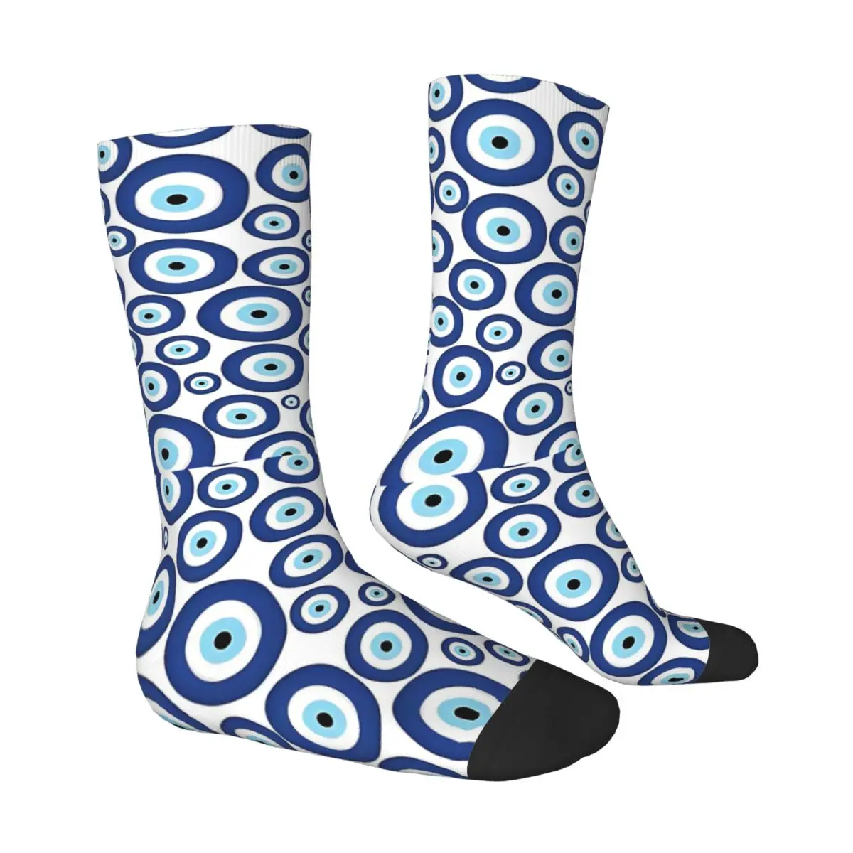 Greek Evil Eye Socks Matiasma Funny Stockings Women Men Breathable Climbing Socks Autumn Graphic Anti Skid Socks