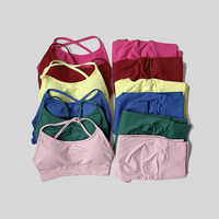 Seamless Hip Lifting Fitness Set Women's Cross Strap Bra Leggings Yoga Set Quick Drying Exercise Tight Pants Suit
