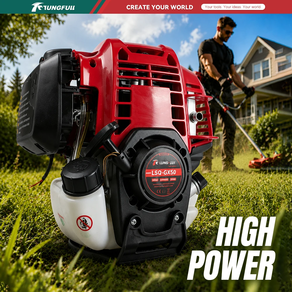 TUNGFULL 4 Stroke GX50 Brush Cutter Engine 47.9CC 1.5KW Air Cooled Petrol Motor For Grass Trimmer Weeder Garden Power Equipment