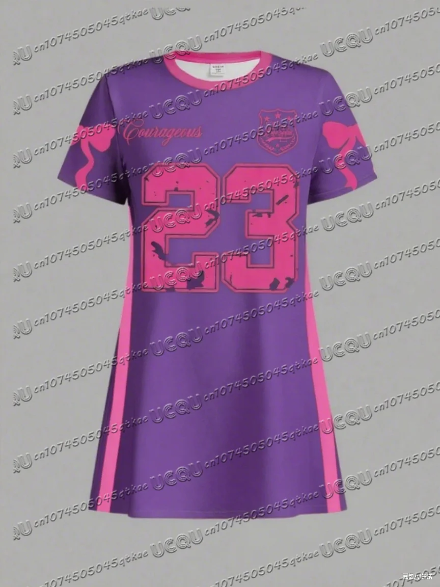 Summer Women T-Shirt Dress Plus Size Casual Leopard NO.23 Printed O-Neck Lady Short Sleeve Pullover Dresses Women Clothing