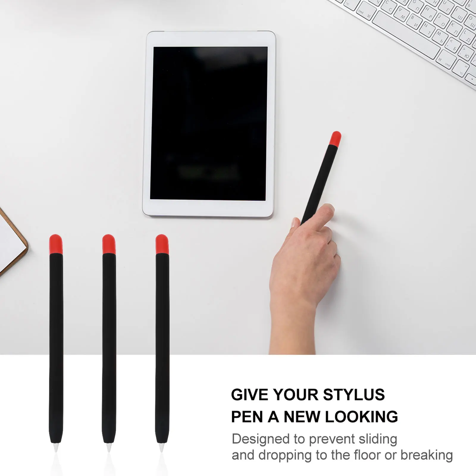 

Stylus Pen Case Silicone Protective Cover Anti-Slip Holder Compatible Pencil Protector Durable Gift Students Kids Family