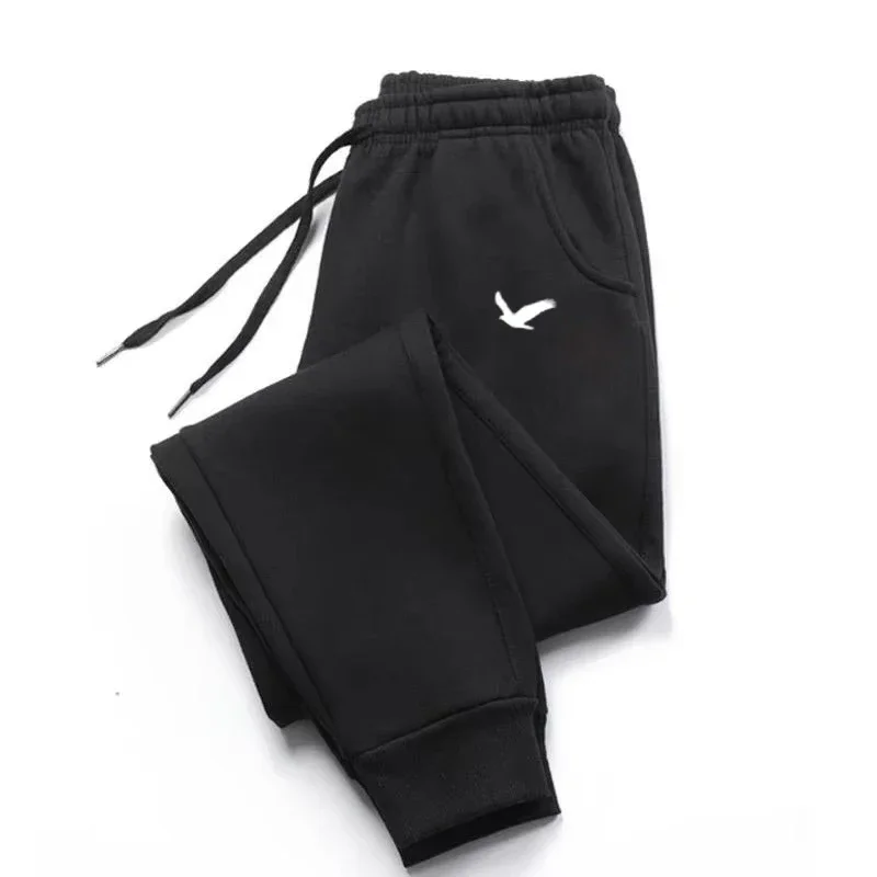 New Street Style Printed Men's Sweatpants, High Quality Casual Fleece Jogger Pants, Soft Comfortable All-Match Sports Trousers
