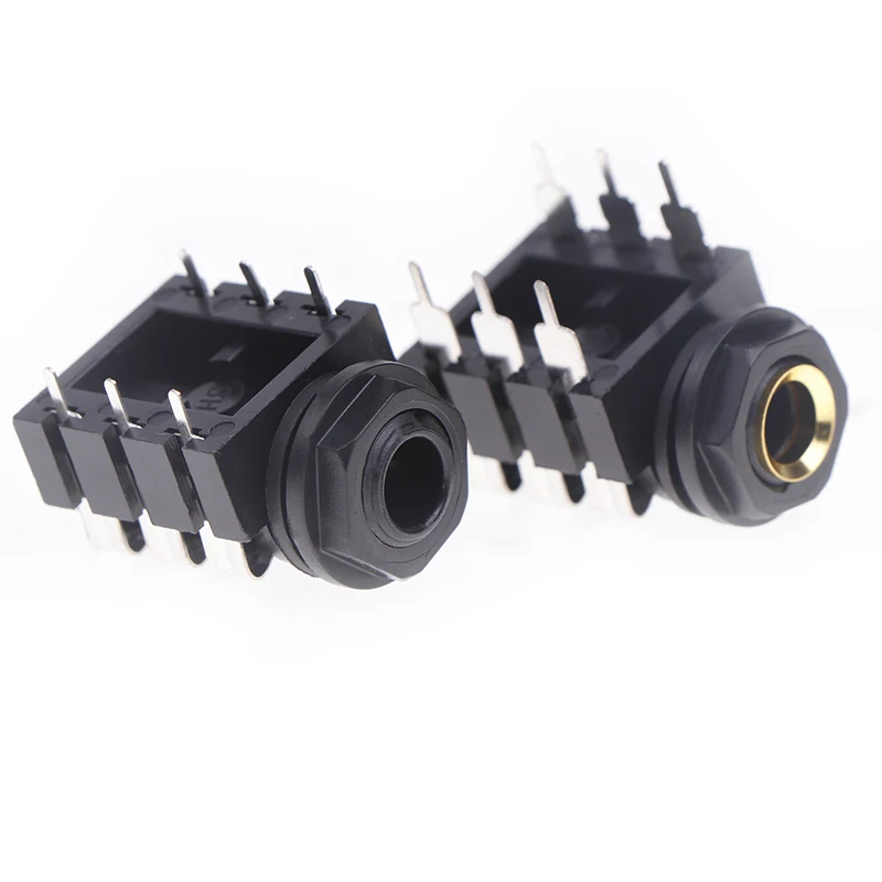 5PCS PCB Panel Mount 6 Pin 1/4" 6.35mm Female Stereo Headphone Jacks Socket Phone Jack Stereo Type Audio Jack